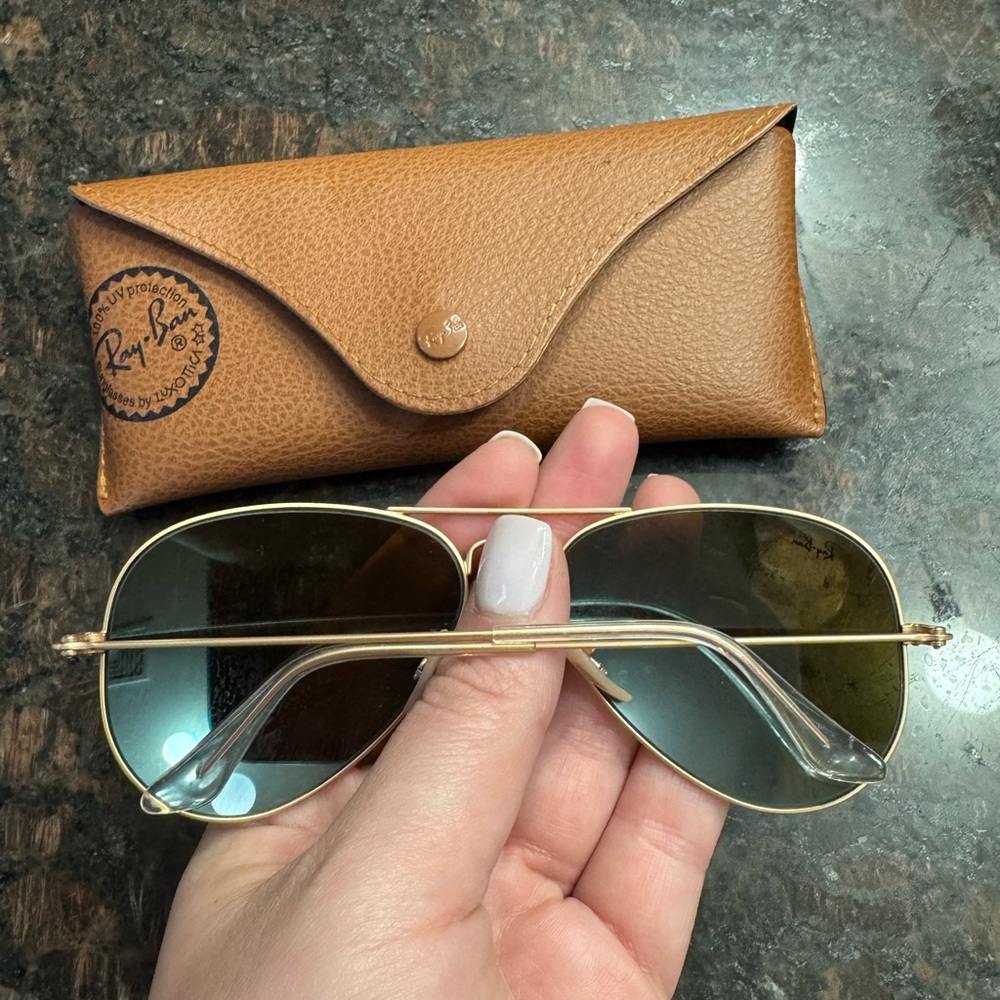 Ray-Ban Gold/ Blue Aviator Sunglasses